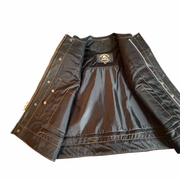 NWT 2XL HARLEY DAVIDSON COLORS BLACK AND ORANGE MENS VEST - Picture 5 of 9